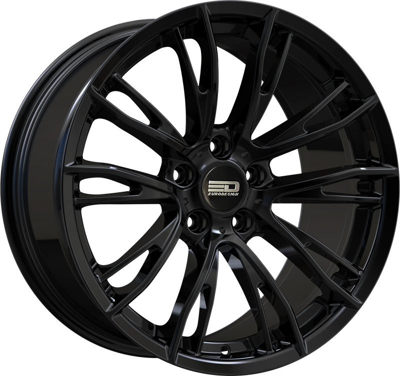 Euro Design - Venice - Black - Gloss Black - 18" x 8", 30 Offset, 5x112 (Bolt pattern), 66.7mm HUB