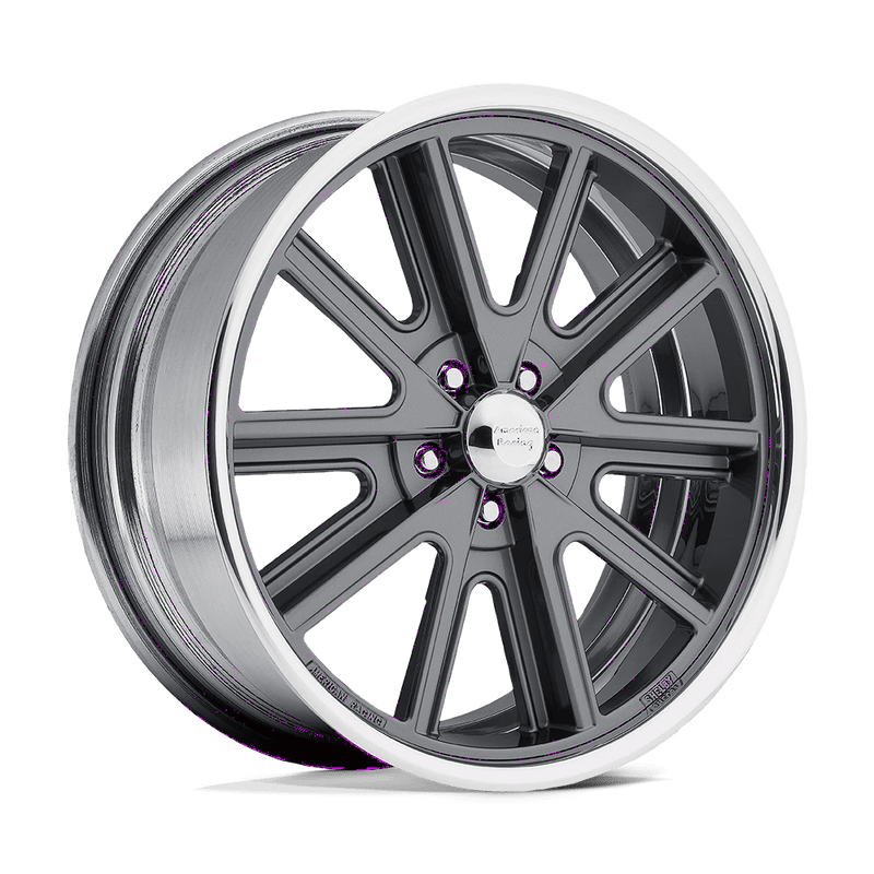 American Racing Vintage - VN407 COBRA - Grey - Two-Pc Mag Gray Polish Barrel - 17" x 10", 45 Offset, 5x120.65 (Bolt pattern), 76.50mm HUB