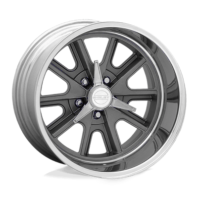 American Racing Vintage - VN427 SHELBY COBRA - Grey - Two-Pc Mag Gray Polish Barrel - 15" x 10", 19 Offset, 5x114.3 (Bolt pattern), 72.56mm HUB