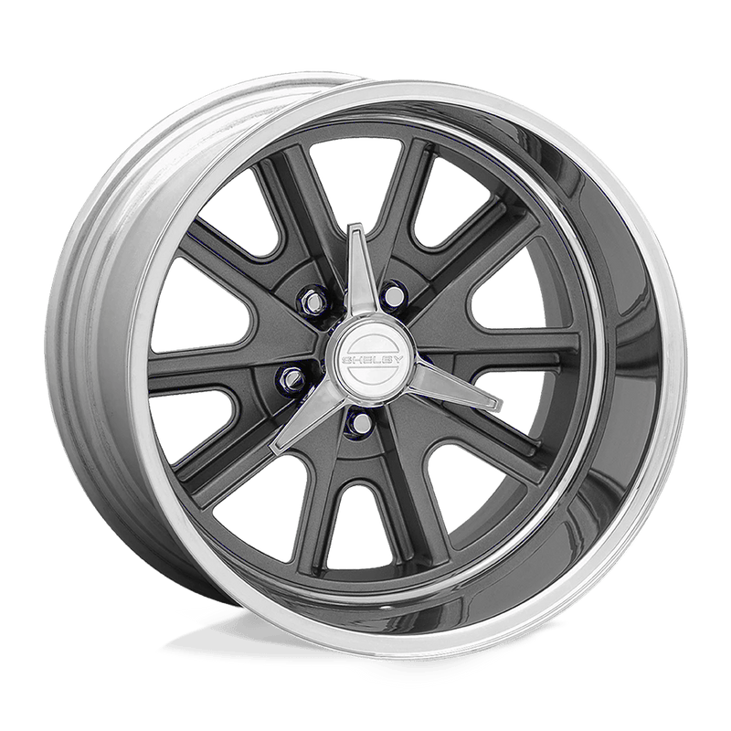 American Racing Vintage - VN427 SHELBY COBRA - Grey - Two-Pc Mag Gray Polish Barrel - 15" x 8", 0 Offset, 5x120.65 (Bolt pattern), 72.56mm HUB