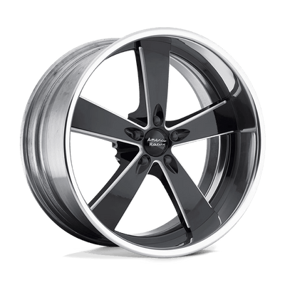 American Racing Vintage - VN472 BURNOUT - Black - Black Milled W/ Polish Barrel - 20" x 8.5", 15 Offset, 5x115 (Bolt pattern), 72.60mm HUB