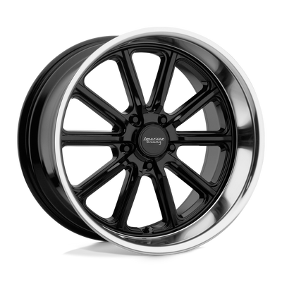 American Racing Vintage - VN507 RODDER - Black - Gloss Black Diamond Cut Lip - 20" x 8", 0 Offset, 5x114.3 (Bolt pattern), 72.56mm HUB