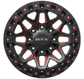 RTX Wheels - Zion - Black - Gloss Black Milled Red - 18" x 9", 20 Offset, 8x180 (Bolt pattern), 125.00mm HUB