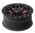 RTX Wheels - Zion - Black - Gloss Black Milled Red - 18" x 9", 20 Offset, 8x180 (Bolt pattern), 125.00mm HUB