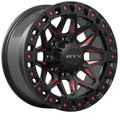 RTX Wheels - Zion - Black - Gloss Black Milled Red - 18" x 9", 20 Offset, 8x180 (Bolt pattern), 125.00mm HUB