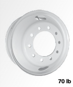 RTX Wheels - Steel Wheel - White - White - 22.5" x 8.25", 167.5 Offset, 10x285.75 (Bolt Pattern), 220mm HUB