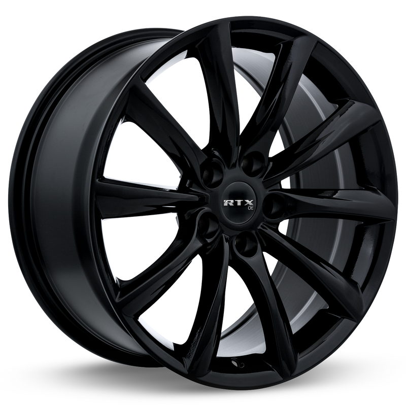 RTX Wheels - Alto - Black - Gloss Black - 19" x 8.5", 35 Offset, 5x120 (Bolt pattern), 64.1mm HUB