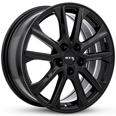 RTX Wheels - Arai - Black - Gloss Black - 18" x 7.5", 45 Offset, 5x114.3 (Bolt Pattern), 67.1mm HUB