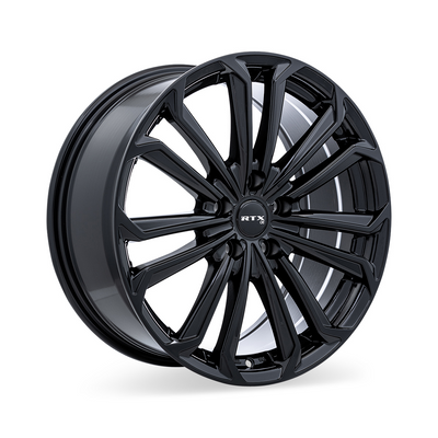 RTX Wheels - Aura - Black - Gloss Black - 17" x 7.5", 42 Offset, 5x114.3 (Bolt pattern), 60.1mm HUB