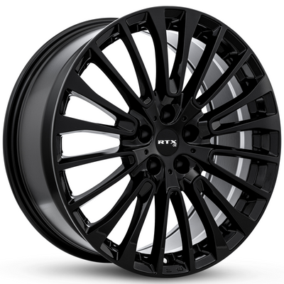 RTX Wheels - Borna - Black - Gloss Black - 20" x 8.5", 35 Offset, 5x112 (Bolt Pattern), 66.6mm HUB
