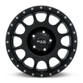 RTX Wheels - Baja - Black - Satin Black with Milled Rivets - 17" x 9", 0 Offset, 5x127 (Bolt Pattern), 71.5mm HUB
