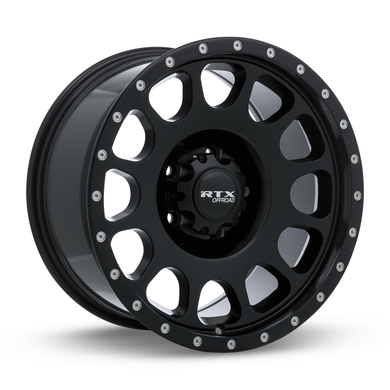 RTX Wheels - Baja - Black - Satin Black with Milled Rivets - 18" x 9", 10 Offset, 6x139.7 (Bolt Pattern), 106.1mm HUB