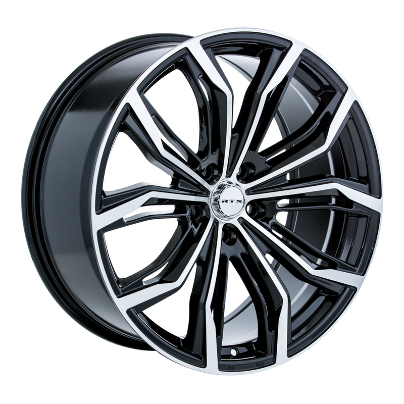 RTX Wheels - Black Widow - Black - Black Machined - 17" x 7.5", 38 Offset, 5x105 (Bolt Pattern), 56.6mm HUB