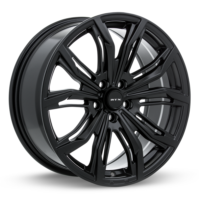 RTX Wheels - Black Widow - Black - Satin Black - 17" x 7.5", 40 Offset, 5x100 (Bolt Pattern), 73.1mm HUB
