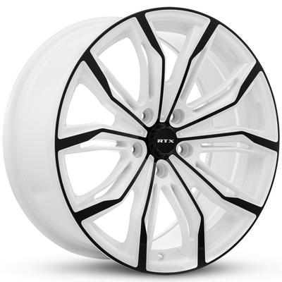 RTX Wheels - Black Widow - White - White & Black - 18" x 8", 42 Offset, 5x114.3 (Bolt pattern), 73.10mm HUB