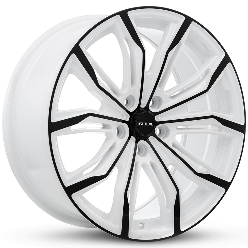 RTX Wheels - Black Widow - White - White & Black - 18" x 8", 42 Offset, 5x114.3 (Bolt pattern), 73.10mm HUB
