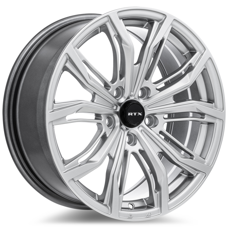 RTX Wheels - Black Widow - Silver - Hyper Silver - 18" x 8", 42 Offset, 5x114.3 (Bolt pattern), 73.10mm HUB