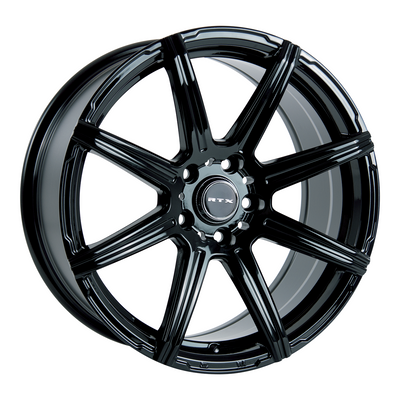 RTX Wheels - Compass - Black - Gloss Black - 16" x 7", 38 Offset, 5x100 (Bolt Pattern), 73.1mm HUB