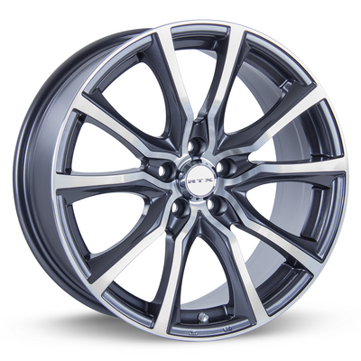 RTX Wheels - Contour - Gunmetal - Gunmetal Machined - 15" x 6.5", 38 Offset, 5x100 (Bolt pattern), 73.10mm HUB