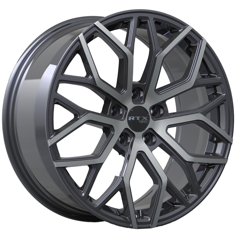 RTX Wheels - D01 - Gunmetal - Gunmetal Machined - 20" x 9", 45 Offset, 5x114.3 (Bolt Pattern), 67.1mm HUB