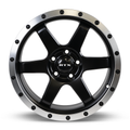 RTX Wheels - Dakar - Black - Satin Black Machined Edge Lip - 17" x 8", 35 Offset, 5x108 (Bolt Pattern), 63.4mm HUB