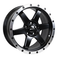RTX Wheels - Dakar - Black - Satin Black Machined Edge Lip - 17" x 8", 35 Offset, 5x114.3 (Bolt Pattern), 73.1mm HUB