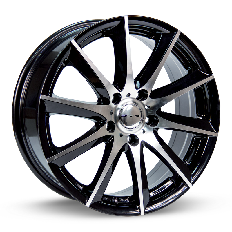 RTX Wheels - Dynamo - Black - Black Machined - 15" x 6.5", 38 Offset, 4x100 (Bolt Pattern), 73.1mm HUB