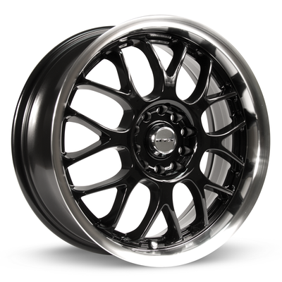 RTX Wheels - Euro - Black - Black Machined - 17" x 7", 40 Offset, 5x112/120 (Bolt Pattern), 74.1mm HUB