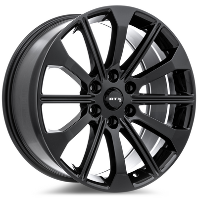 RTX Wheels - FD-02 - Black - Gloss Black - 20" x 9", 30 Offset, 6x135 (Bolt pattern), 87.10mm HUB