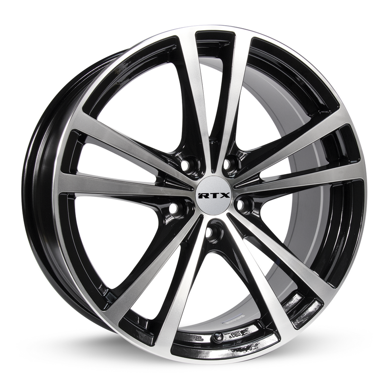 RTX Wheels - Force - Black - Black Machined - 15" x 6.5", 45 Offset, 5x114.3 (Bolt Pattern), 73.1mm HUB