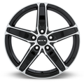 RTX Wheels - Frost - Black - Black Machined - 16" x 6.5", 42 Offset, 5x114.3 (Bolt Pattern), 64.1mm HUB
