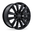 RTX Wheels - GM-01 - Black - Gloss Black - 20" x 9", 25 Offset, 6x139.7 (Bolt pattern), 78.1mm HUB