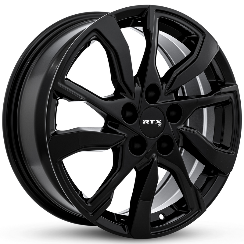 RTX Wheels - GM-07 - Black - Gloss Black - 19" x 7.5", 45 Offset, 5x115 (Bolt pattern), 70.30mm HUB