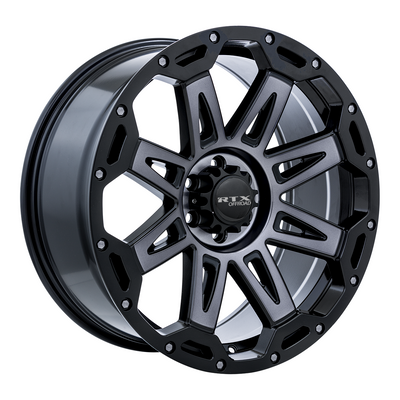 RTX Wheels - Gobi - Black - Satin Black with Satin Grey Spokes - 20" x 9", 0 Offset, 6x135 (Bolt Pattern), 87.1mm HUB