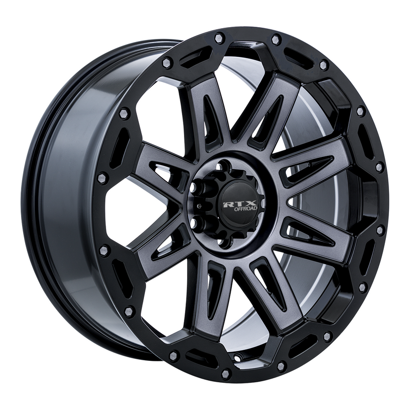 RTX Wheels - Gobi - Black - Satin Black with Satin Grey Spokes - 20" x 9", 0 Offset, 6x135 (Bolt Pattern), 87.1mm HUB