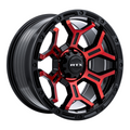 RTX Wheels - Goliath - Black - Gloss Black Machined Red Spokes - 18" x 9", 0 Offset, 6x139.7 (Bolt pattern), 106.1mm HUB