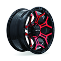 RTX Wheels - Goliath - Black - Gloss Black Machined Red Spokes - 17" x 9", 0 Offset, 6x139.7 (Bolt pattern), 106.1mm HUB