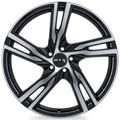 RTX Wheels - Gothenburg - Black - Gloss Black Machined - 20" x 8", 45 Offset, 5x108 (Bolt Pattern), 63.4mm HUB