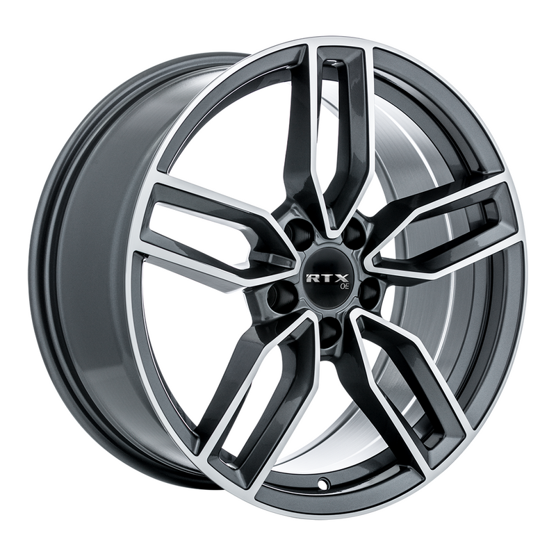 RTX Wheels - Kempten - Black - Satin Black with Machined Face - 19" x 8", 35 Offset, 5x112 (Bolt Pattern), 66.6mm HUB