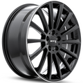 RTX Wheels - MB-02 - Black - Gloss Black with Machined Lip - 20" x 8.5", 38 Offset, 5x112 (Bolt pattern), 66.60mm HUB