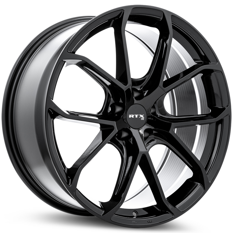 RTX Wheels - MC-01 - Black - Gloss Black - 21" x 9.5", 26 Offset, 5x112 (Bolt pattern), 66.6mm HUB