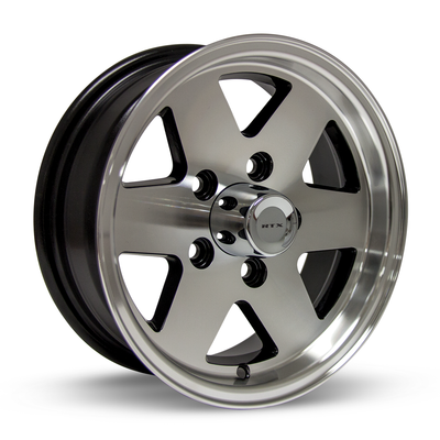 RTX Wheels - Mite - Black - Black Machined - 13" x 5", 0 Offset, 5x114.3 (Bolt pattern), 75mm HUB