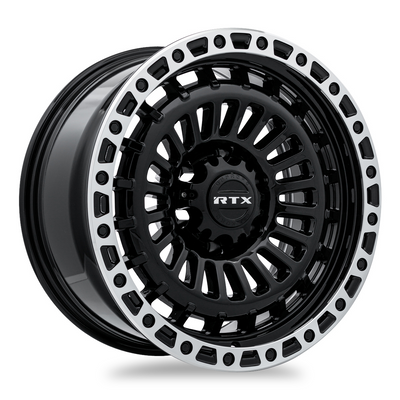 RTX Wheels - Moab - Black - Gloss Black Machined Lip - 18" x 9", 0 Offset, 6x139.7 (Bolt pattern), 106.1mm HUB