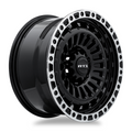 RTX Wheels - Moab - Black - Gloss Black Machined Lip - 17" x 9", -15 Offset, 5x127 (Bolt pattern), 71.5mm HUB