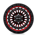 RTX Wheels - Moab - Black - Gloss Black Machined Red - 18" x 9", 0 Offset, 6x139.7 (Bolt pattern), 106.1mm HUB
