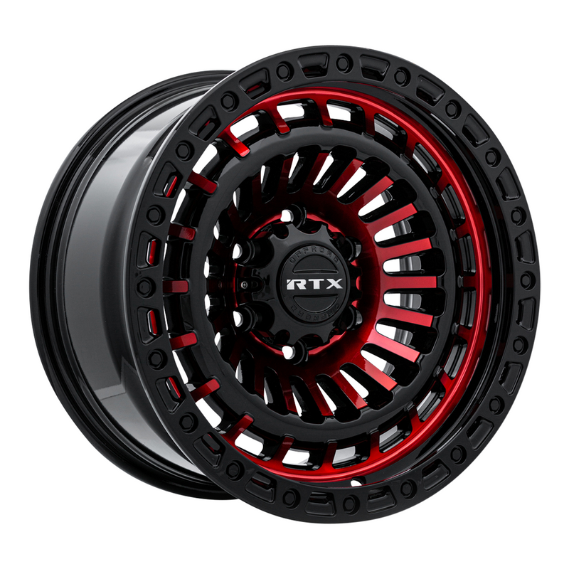 RTX Wheels - Moab - Black - Gloss Black Machined Red - 18" x 9", 0 Offset, 6x139.7 (Bolt pattern), 106.1mm HUB