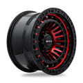 RTX Wheels - Moab - Black - Gloss Black Machined Red - 18" x 9", 0 Offset, 6x139.7 (Bolt pattern), 106.1mm HUB