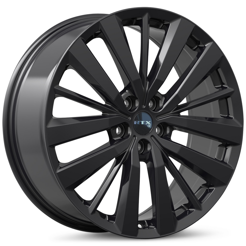 RTX Wheels - NI-02 - Black - Gloss Black - 20" x 8", 45 Offset, 5x114.3 (Bolt pattern), 66.10mm HUB