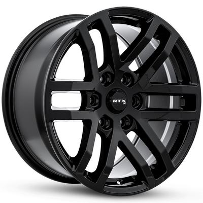 RTX Wheels - Oak - Black - Gloss Black - 17" x 8.5", 30 Offset, 6x135 (Bolt Pattern), 87.1mm HUB