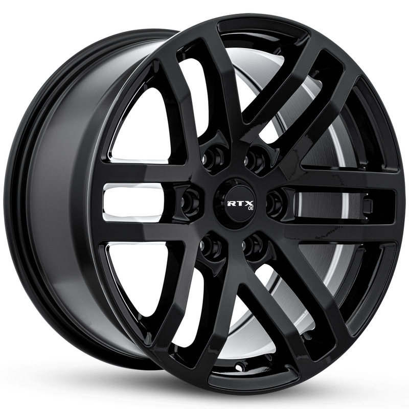 RTX Wheels - Oak - Black - Gloss Black - 18" x 9", 30 Offset, 6x135 (Bolt Pattern), 87.1mm HUB